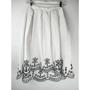 Anthropologie Moulinette Soeurs Skirt Size 4 Poplin Eyelet White